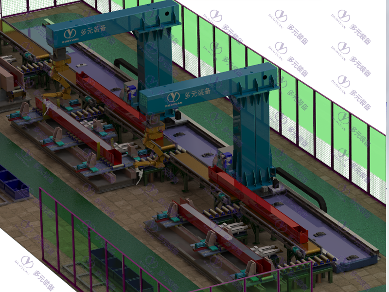 Mine lifting industry: end beam welding workstation