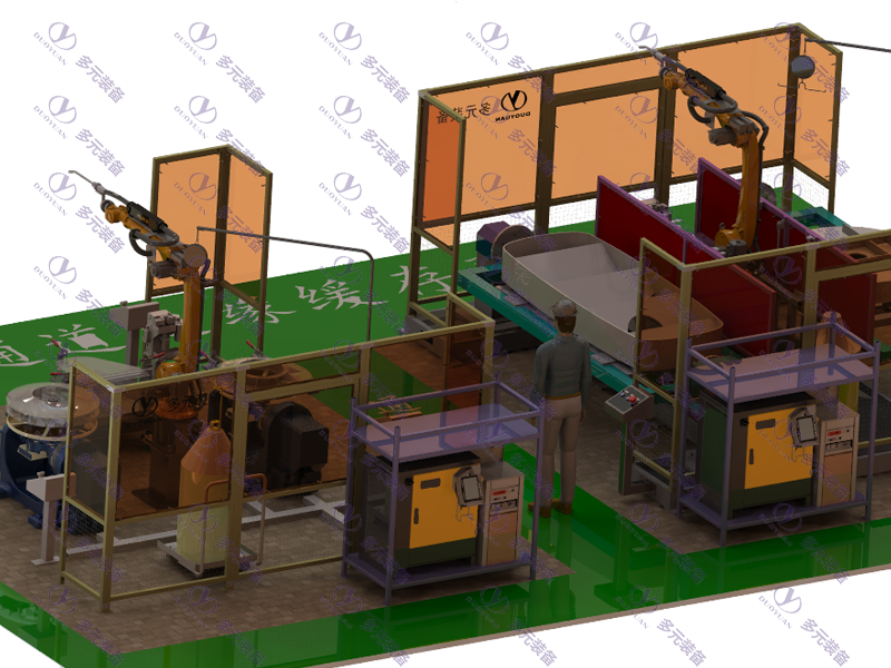 Heavy machinery industry: sanitation vehicle parts welding workstation