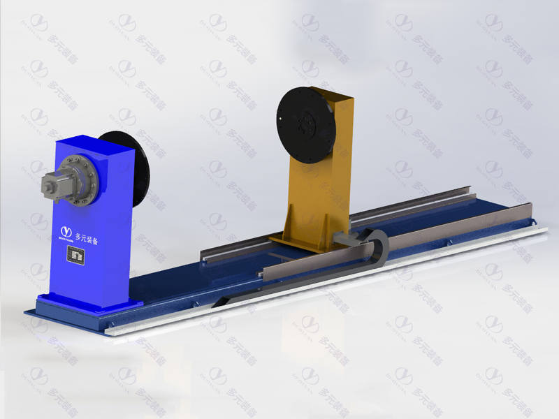 Single-axis tail-adjustable displacement machine